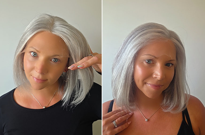 Sylvia Timeless Elegance in a Beautiful Blended Silver-Grey
